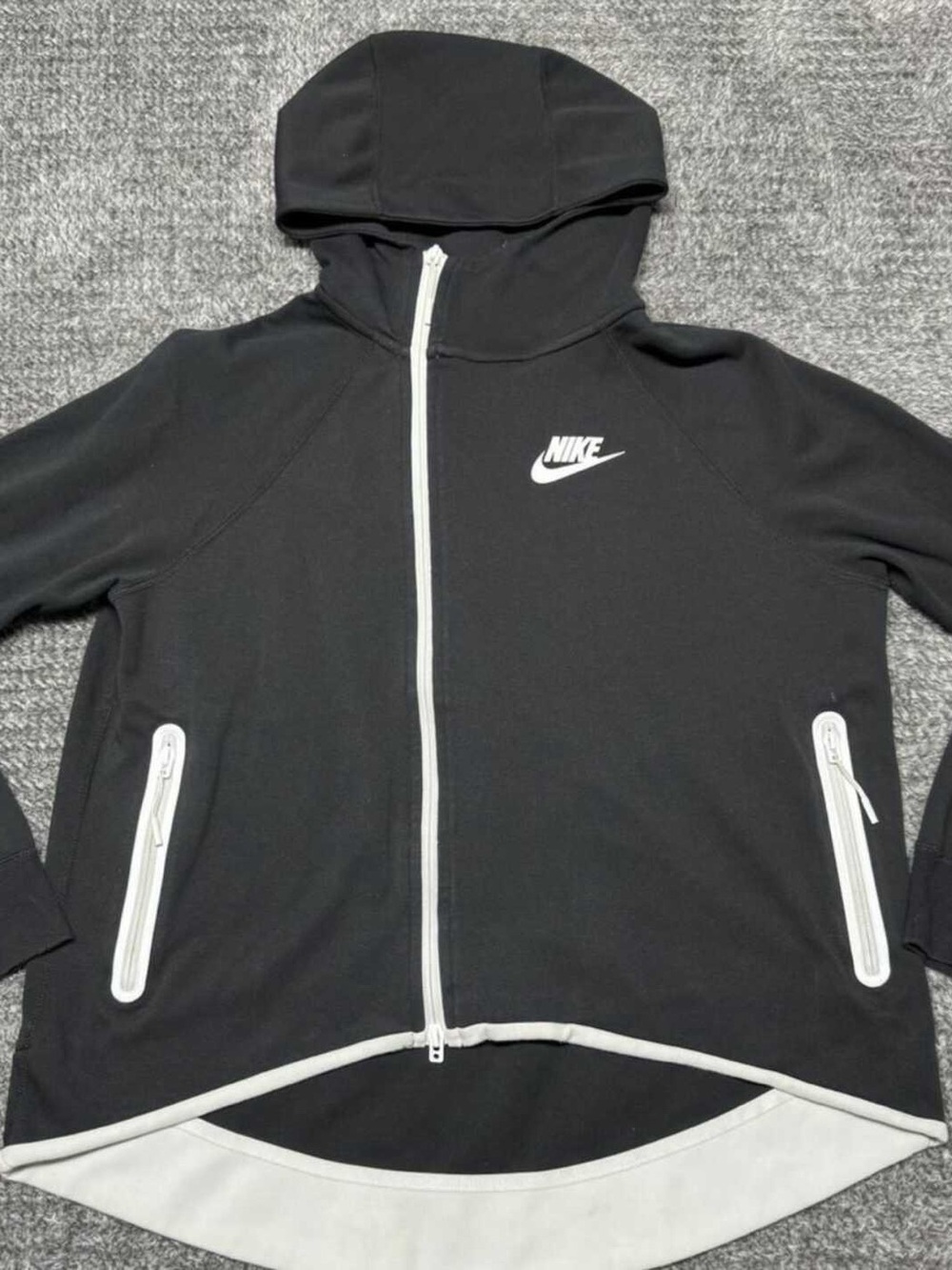 Nike Black Hoodie Jacket with White Trim